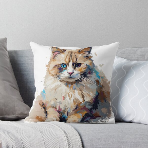 Item preview, Ragdoll Cat Dreams - Impressionistic Art for Feline Lovers and Cute Kitten Fans, capturing the Cuddly Domesticated beauty of this Adorable Feline breed. designed and sold by DooodleGod.