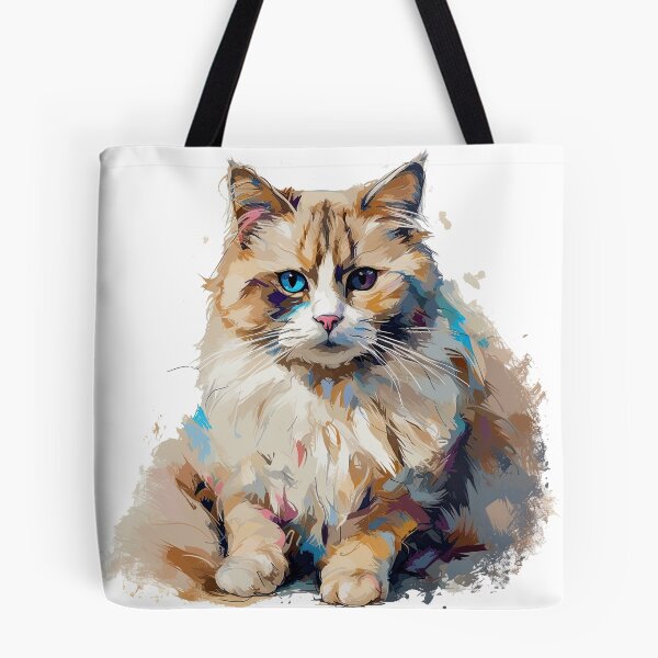 Item preview, Ragdoll Cat Dreams - Impressionistic Art for Feline Lovers and Cute Kitten Fans, capturing the Cuddly Domesticated beauty of this Adorable Feline breed. designed and sold by DooodleGod.