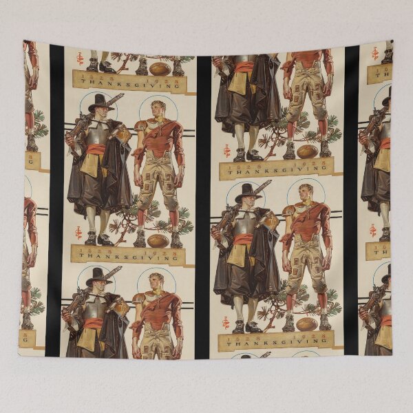 Item preview, Thanksgiving, Pilgrim and Football Player (1928) - J. C. Leyendecker designed and sold by lsrael-velasque.