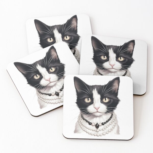 Artikelvorschau, Schicke Katze im Funkelnden Halskette Grafikdesign entworfen und verkauft von imaginariumlab.