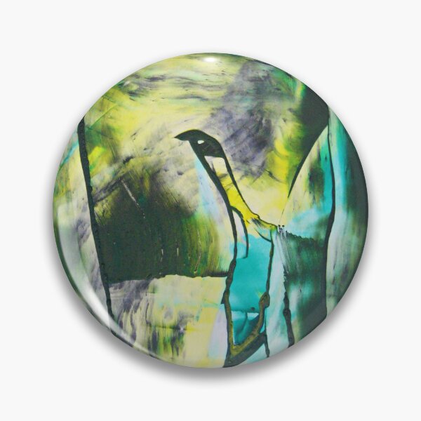 Item preview, Abstract pattern broken glass pane of a church green turquoise yellow designed and sold by G-M-Designs.