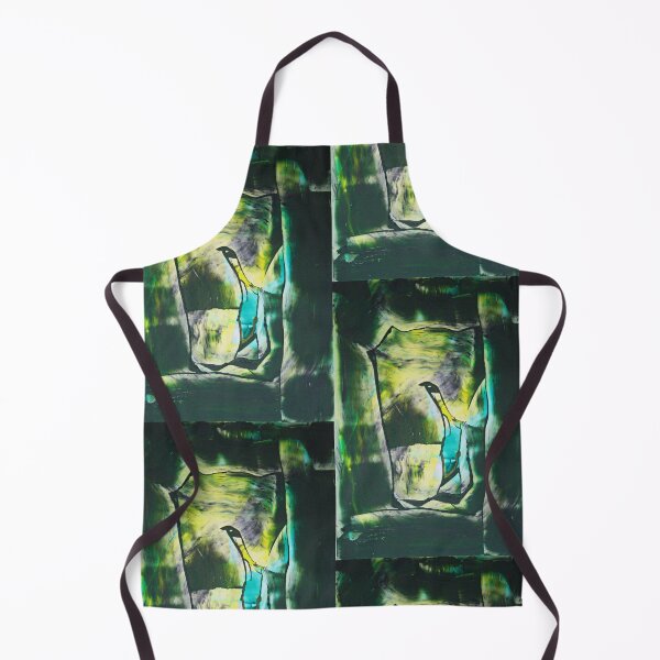 Item preview, Abstract pattern broken glass pane of a church green turquoise yellow designed and sold by G-M-Designs.