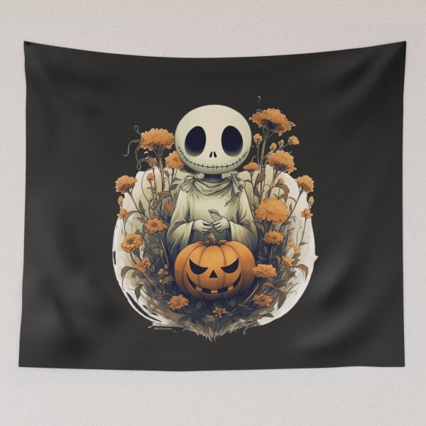 Item preview, Smiling Ghost Among Pumpkins and Flowers - Bodo designed and sold by MarcinCollie.