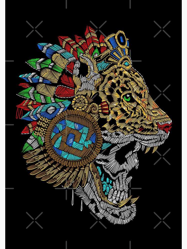 Cuaderno con la obra «Guerrero Jaguar Azteca» de ulisesv19 Redbubble