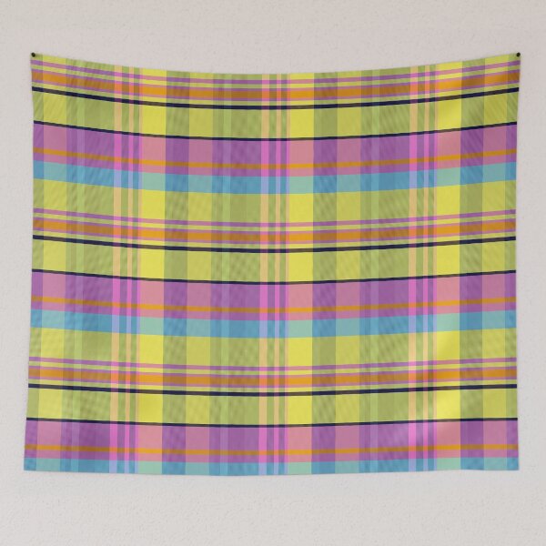 Item preview, Vaporwave Aesthetic Iona 1 Hand Drawn Textured Plaid Pattern designed and sold by GenAumonier.