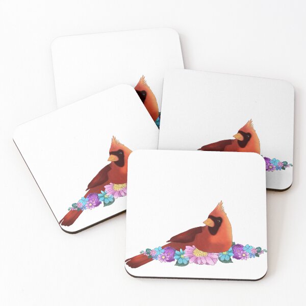 Item preview, Red Cardinal in Flowers designed and sold by Roxy-The-Fox.