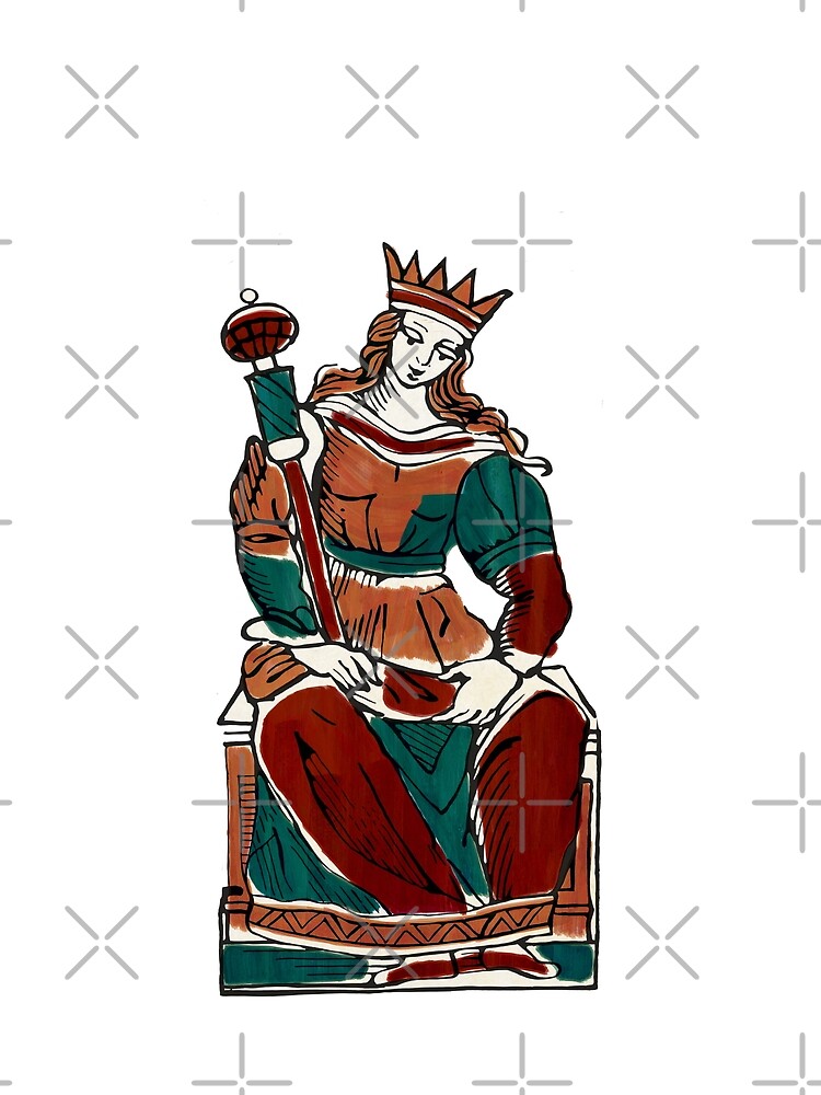 Aperçu 5 sur 5. T-shirt graphique avec l'œuvre Reine de Bâtons Minchiate créée et vendue par lesmotsclefs.