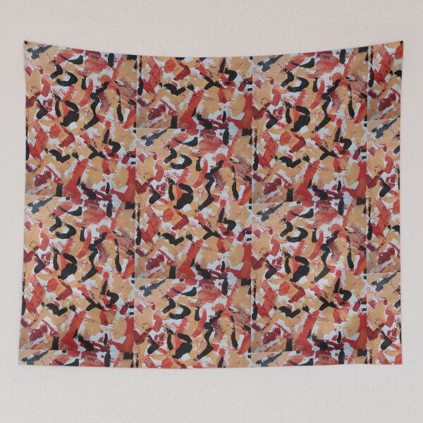 Item preview, Abstract pattern sand beach black red orange white designed and sold by G-M-Designs.