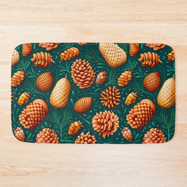Item preview, A Pattern of Pinecones and Acorns on a Green Background designed and sold by Queen1120.