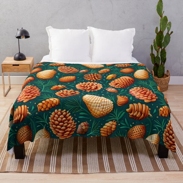 Item preview, A Pattern of Pinecones and Acorns on a Green Background designed and sold by Queen1120.