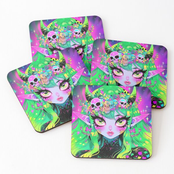 Item preview, Cute Colorful Nature Demon Anime Girl designed and sold by bubblegoth.