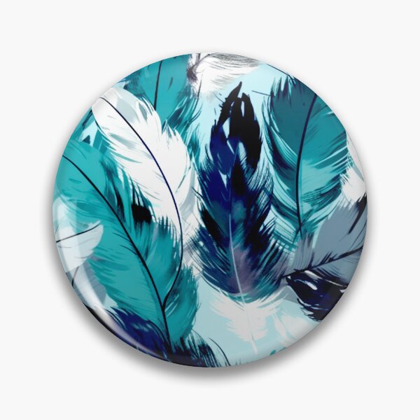 Item preview, Feathers - Turquoise, light blue, navy, white, silver 2 designed and sold by Highlandkings.