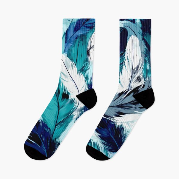 Item preview, Feathers - Turquoise, light blue, navy, white, silver 2 designed and sold by Highlandkings.