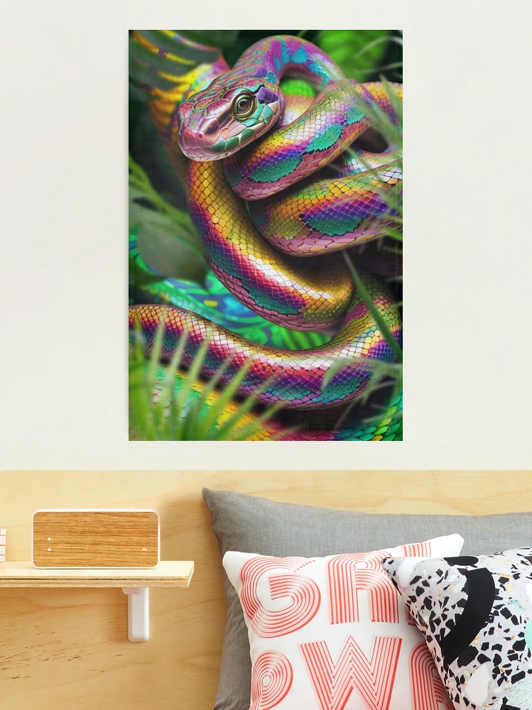 rainbow snake ハンドメイドパステル画 絵画アート原画 rainbow snake