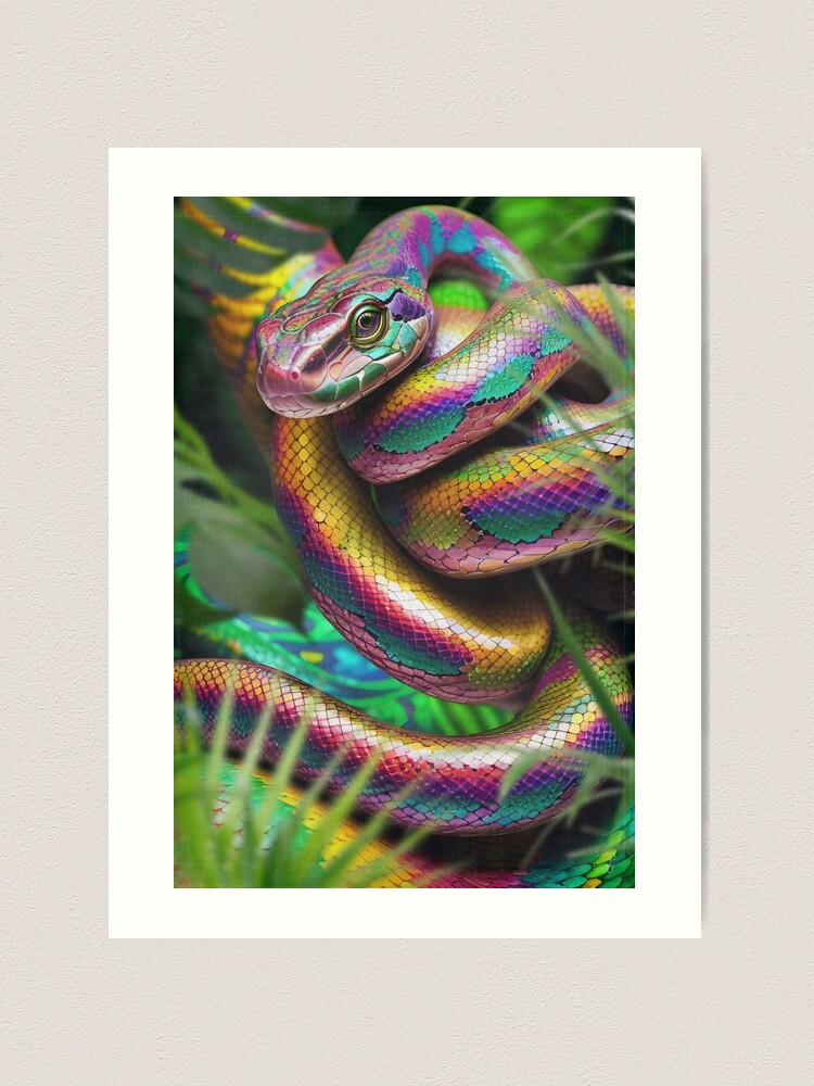 Home Decor Art Print: Rainbow Serpent, Colorful, Abstract - Etsy