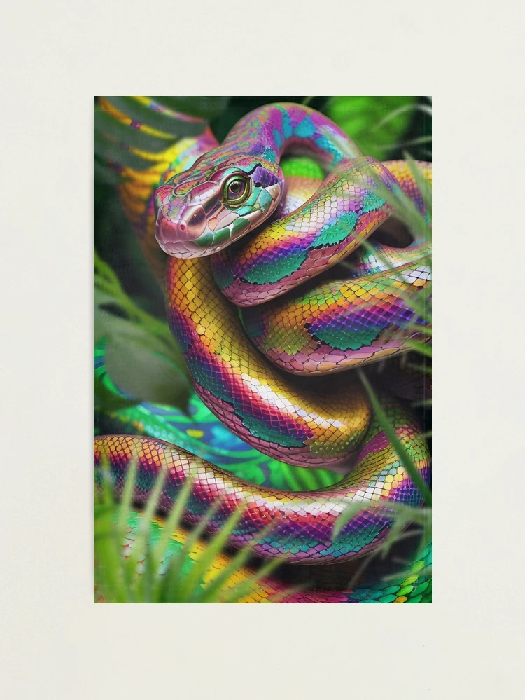rainbow snake ハンドメイドパステル画　絵画アート原画 rainbow snake ハンドメイドパステル画 絵画アート原画 rainbow