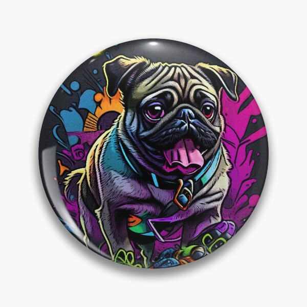 Item preview, Pug Graffiti Halloween Art  designed and sold by RedBluffTraders.