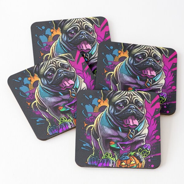 Item preview, Pug Graffiti Halloween Art  designed and sold by RedBluffTraders.