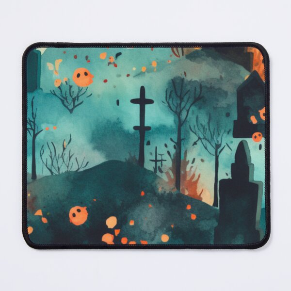 Item preview, Colorful Halloween Graveyard Print Background designed and sold by PaperieJennifer.