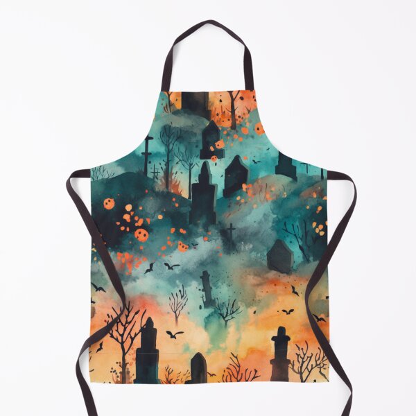 Item preview, Colorful Halloween Graveyard Print Background designed and sold by PaperieJennifer.