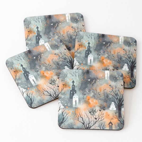 Item preview, Colorful Halloween Graveyard Print Background designed and sold by PaperieJennifer.