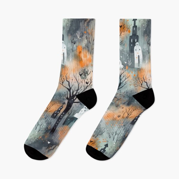 Item preview, Colorful Halloween Graveyard Print Background designed and sold by PaperieJennifer.