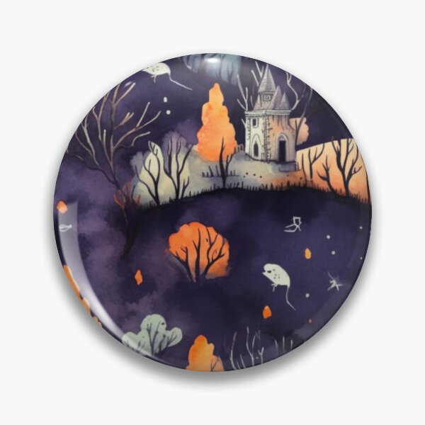 Item preview, Colorful Halloween Graveyard Print Background designed and sold by PaperieJennifer.