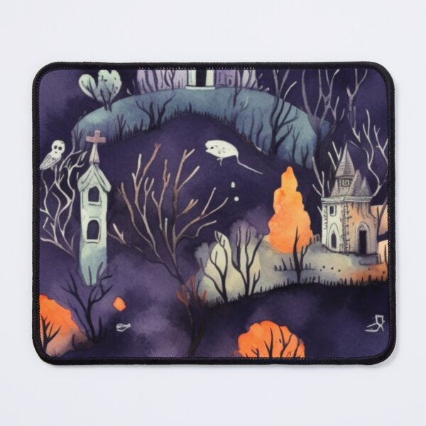 Item preview, Colorful Halloween Graveyard Print Background designed and sold by PaperieJennifer.