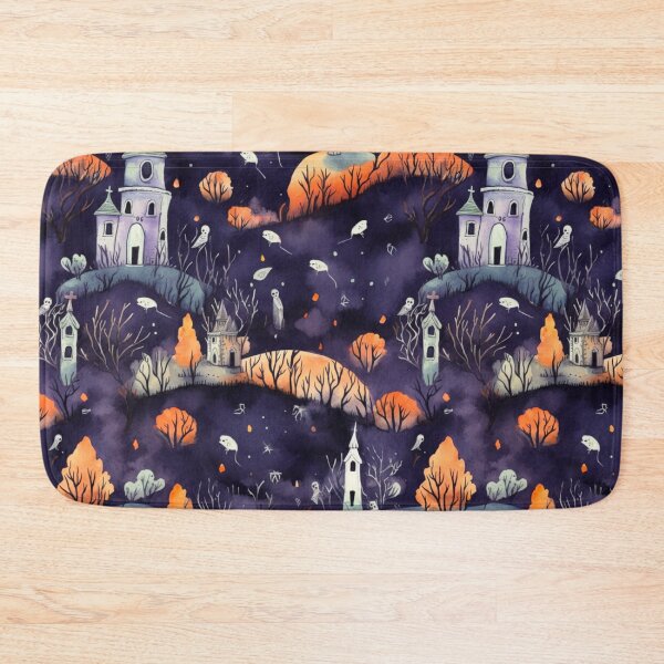Item preview, Colorful Halloween Graveyard Print Background designed and sold by PaperieJennifer.