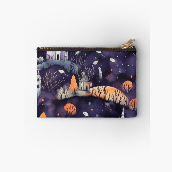 Item preview, Colorful Halloween Graveyard Print Background designed and sold by PaperieJennifer.