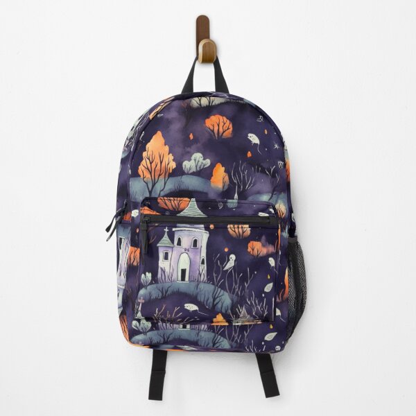 Item preview, Colorful Halloween Graveyard Print Background designed and sold by PaperieJennifer.
