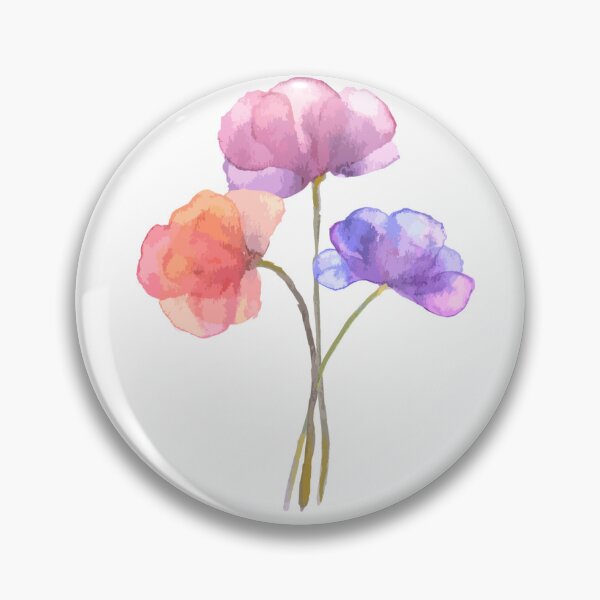 Item preview, watercolor poppy flower bouquet designed and sold by kktown.