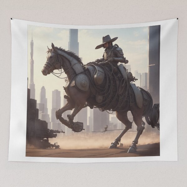 Item preview, Steampunk Wrangler: A Weathered Cowboy and His Mechanized Horse designed and sold by RedArtG09.