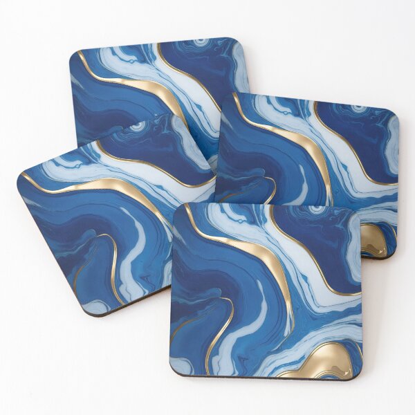 Item preview, Marble - Blue, Gold And Grey designed and sold by 96mon.
