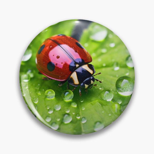 Item preview, Ladybug on a leaf with morning dew designed and sold by CoolCarVideos.