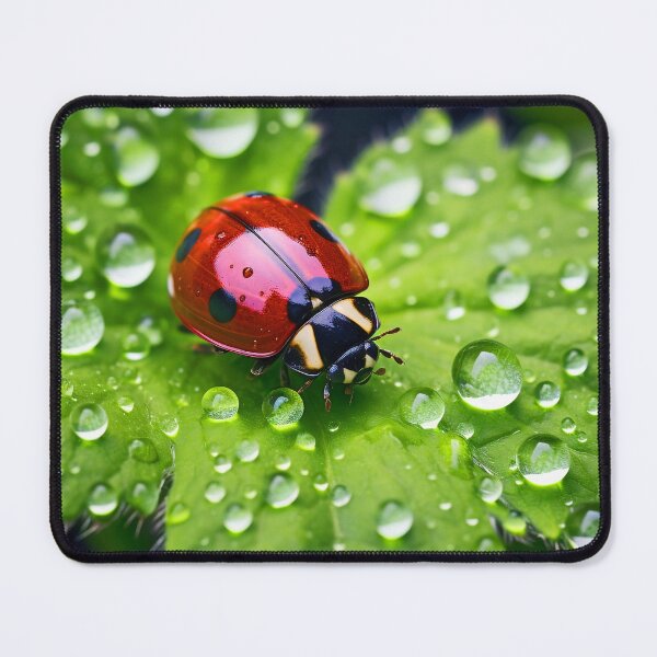 Item preview, Ladybug on a leaf with morning dew designed and sold by CoolCarVideos.