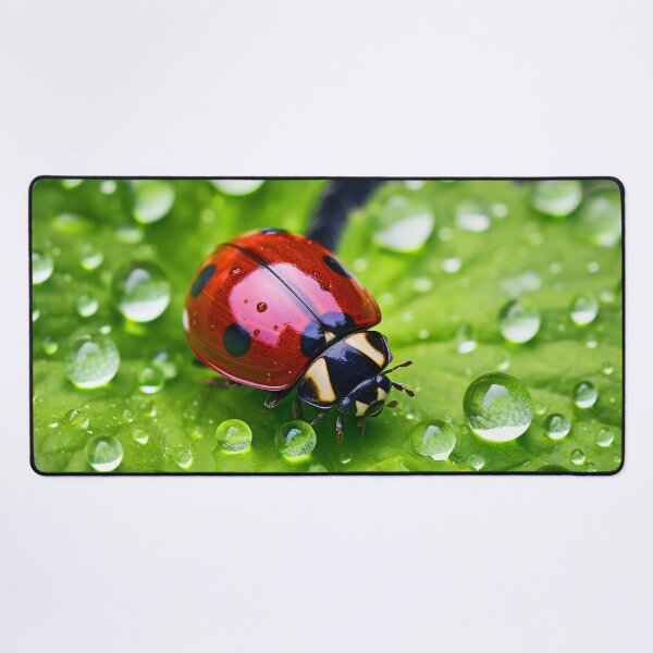 Item preview, Ladybug on a leaf with morning dew designed and sold by CoolCarVideos.