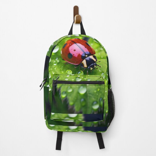 Item preview, Ladybug on a leaf with morning dew designed and sold by CoolCarVideos.