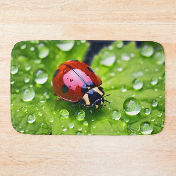 Item preview, Ladybug on a leaf with morning dew designed and sold by CoolCarVideos.