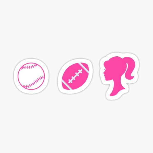 Baseball Football Barbie - Sports and Barbie Fan Sticker
