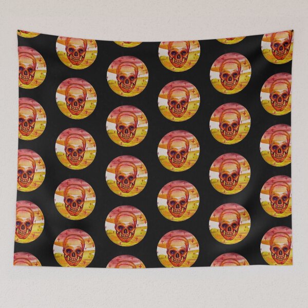 Item preview, Watercolor Sunset Skull designed and sold by karithkvltkraft.