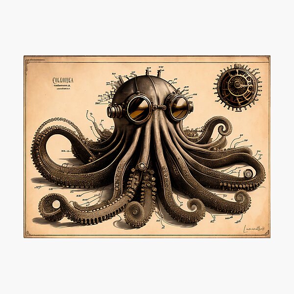 Artikel-Vorschau von Steampunk Octopus, designt und verkauft von Luminathek.