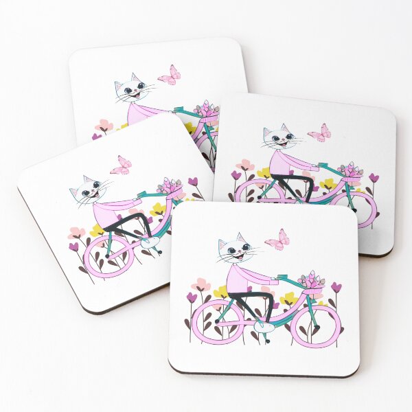 Item preview, Cute cat on bike designed and sold by ArtAngiTresors.