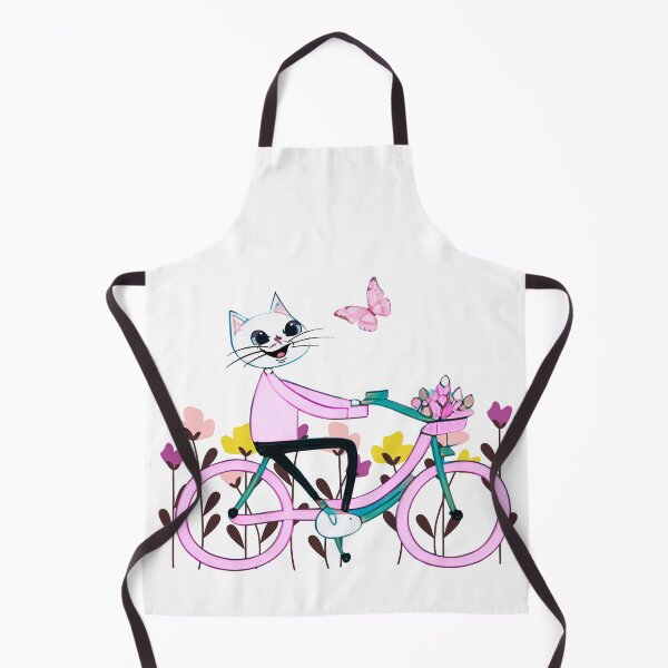 Item preview, Cute cat on bike designed and sold by ArtAngiTresors.