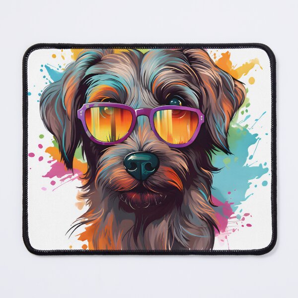 Item preview, Dog York with colorfull glasses designed and sold by grebie.