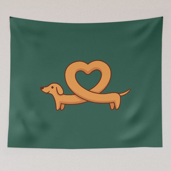 Item preview, Heart shaped dachshund dog 	 	 designed and sold by jteksklif2.