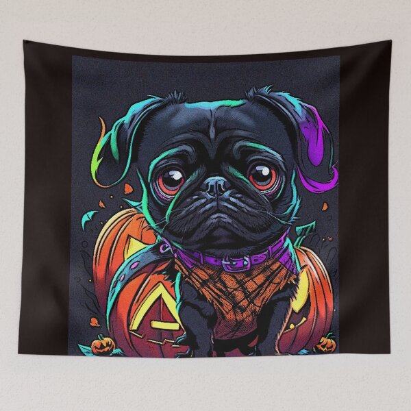 Item preview, Pug Graffiti Halloween Art 3 designed and sold by RedBluffTraders.