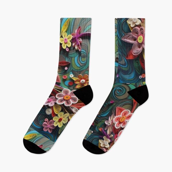 Item preview, Colorful blooms flowers pink yellow orange red green turquoise designed and sold by G-M-Designs.