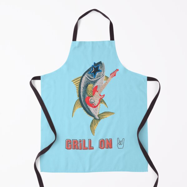 Item preview, "Grill On" Tuna fish with guitar designed and sold by NashTheArtist.