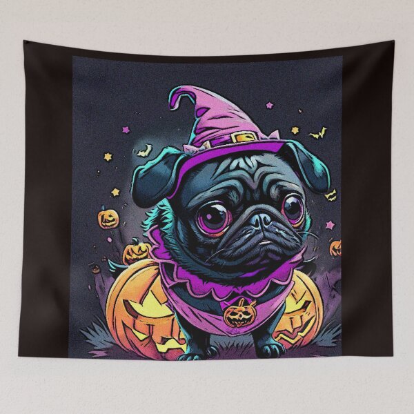 Item preview, Pug Graffiti Halloween Art 4 designed and sold by RedBluffTraders.